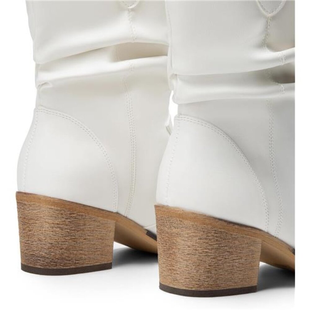 NEW Women's Western Cowboy Boots, Chunky Heel Round Toe Pull-On Cowgirl Boots - Picture 3 of 7